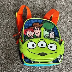 BNWOT toddler/mini Disney Toy Story Backpack w/character print & alien pocket